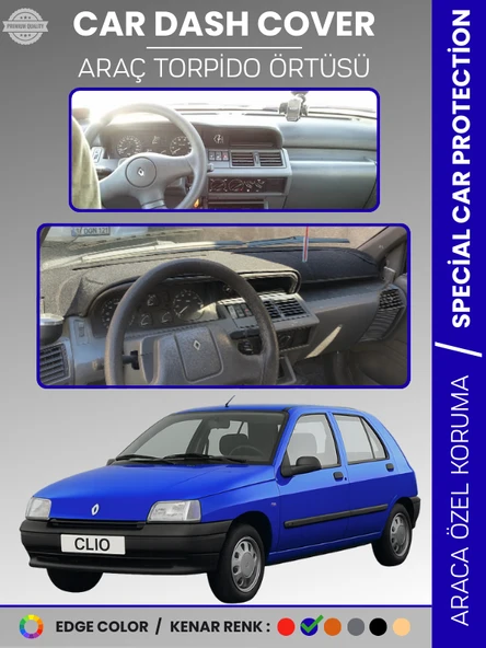 RENAULT CLIO 1 (1994-1998) Torpido Örtüsü Ön Göğüs Koruma Torpido Koruma Araca Özel Tam Uyum ürün görseli 1