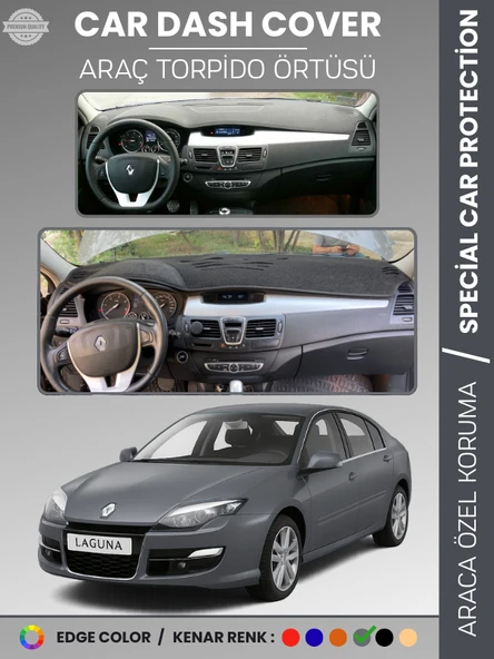 RENAULT LAGUNA 3 (2008-2015) Torpido Örtüsü Ön Göğüs Koruma Torpido Koruma Araca Özel Tam Uyum ürün görseli 1