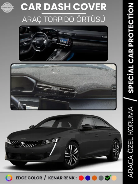PEUGEOT 508 (2018-2024) Torpido Örtüsü Ön Göğüs Koruma Torpido Koruma Birebir Uyum Kaymaz Özel Kesim ürün görseli 1