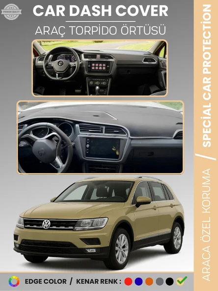 VOLKSWAGEN TIGUAN (2016-2023) Torpido Örtüsü Ön Göğüs Koruma Torpido Koruma Tam Uyum Araca Özel ürün görseli 1