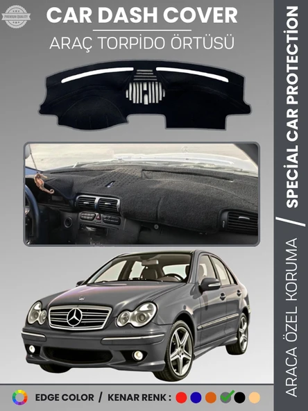 MERCEDES C CLASS W203 (2000-2007) Torpido Örtüsü Premium Kalite Torpido Koruma Özel Kesim UV Koruma ürün görseli 1