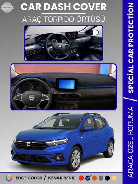 DACIA SANDERO (2021+) EKRANLI MODEL Torpido Örtüsü  Torpido Koruma Çatlamayı Engeller Tam Uyum ürün görseli 1
