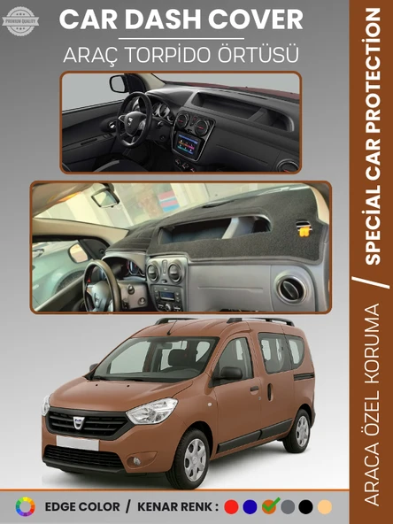 DACIA DOKKER (2012-2020) Torpido Örtüsü Ön Göğüs Koruma Torpido Koruma Çatlamayı Engeller Tam Uyum ürün görseli 1