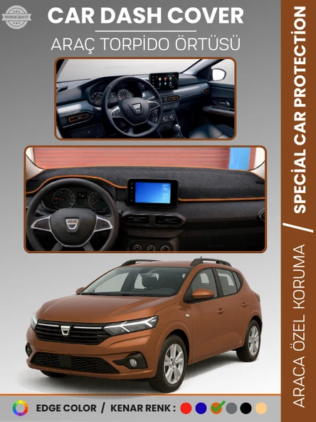 DACIA SANDERO (2021+) EKRANLI MODEL Torpido Örtüsü  Torpido Koruma Çatlamayı Engeller Tam Uyum ürün görseli 1