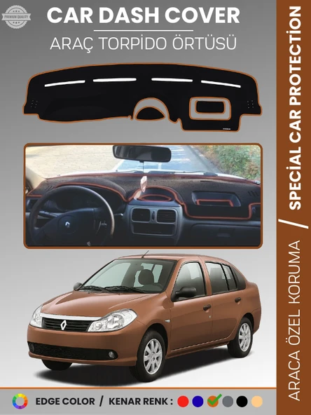 RENAULT SYMBOL 2 ALİZE (2008-2013) Torpido Örtüsü Ön Göğüs Koruma Birebir Uyum ürün görseli 1