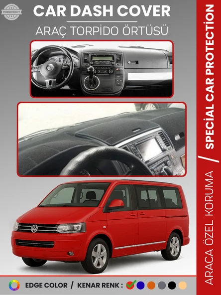 VOLKSWAGEN TRANSPORTER T5 (2003-2016) Torpido Örtüsü Ön Göğüs Koruma Torpido Koruma Tam Uyum ürün görseli 1