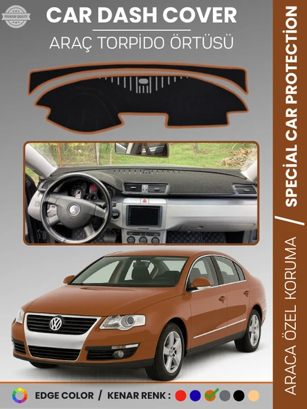 VOLKSWAGEN PASSAT B6 (2005-2010) Torpido Örtüsü Ön Göğüs Koruma Torpido Koruma Tam Uyum UV Koruma ürün görseli 1