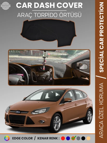 FORD FOCUS 3 (2011-2016) Torpido Örtüsü Ön Göğüs Torpido Koruma Tam Uyum Kaymaz Kolay Montaj ürün görseli 1