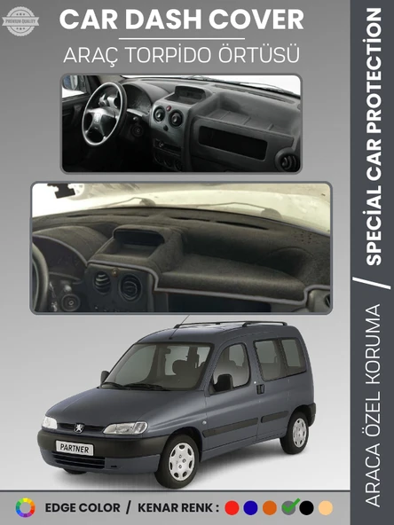 PEUGEOT PARTNER (1996-2002) Torpido Örtüsü Panel Koruma Torpido Koruma Tam Uyum Kaymaz Özel Kesim ürün görseli 1