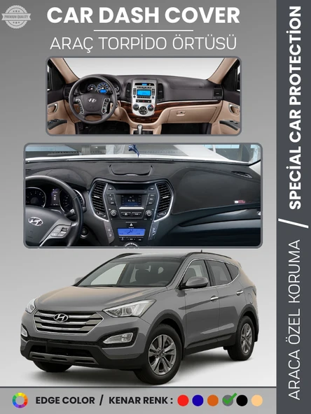 HYUNDAİ SANTAFE (2012-2017) Torpido Örtüsü Ön Göğüs Tam Uyum Çatlamayı Önler Kaymaz Kolay Montaj ürün görseli 1