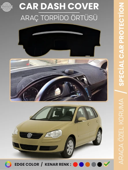 VOLKSWAGEN POLO ÇUKURLU GÖĞÜS (2001-2009) Torpido Örtüsü Ön Göğüs Koruma Torpido Koruma Tam Uyum ürün görseli 1
