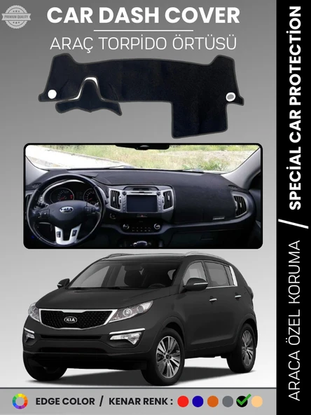 KİA SPORTAGE (2010-2016) Torpido Örtüsü Ön Panel Halı Torpido Koruma Tam Uyum Araca Özel Kaymaz ürün görseli 1