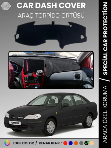 NİSSAN ALMERA EKRANLI (2000-2006) Torpido Örtüsü Premium Torpido Koruma Araca Özel UV Koruma ürün görseli 1