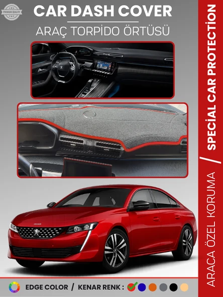 PEUGEOT 508 (2018-2024) Torpido Örtüsü Ön Göğüs Koruma Torpido Koruma Birebir Uyum Kaymaz Özel Kesim ürün görseli 1