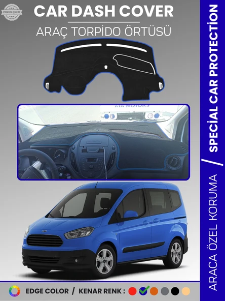 FORD COURİER (2013-2020) EKRANSIZ Torpido Örtüsü Panel Koruma Tam Uyum Çatlamayı Önler Kolay Montaj ürün görseli 1