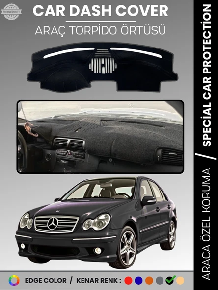 MERCEDES C CLASS W203 (2000-2007) Torpido Örtüsü Premium Kalite Torpido Koruma Özel Kesim UV Koruma ürün görseli 1