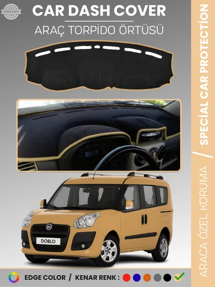 FIAT DOBLO D3 (2009-2013) AİRBAGSİZ Torpido Örtüsü Göğüs Torpido Koruma Çatlamayı Engeller Tam Uyum ürün görseli 1
