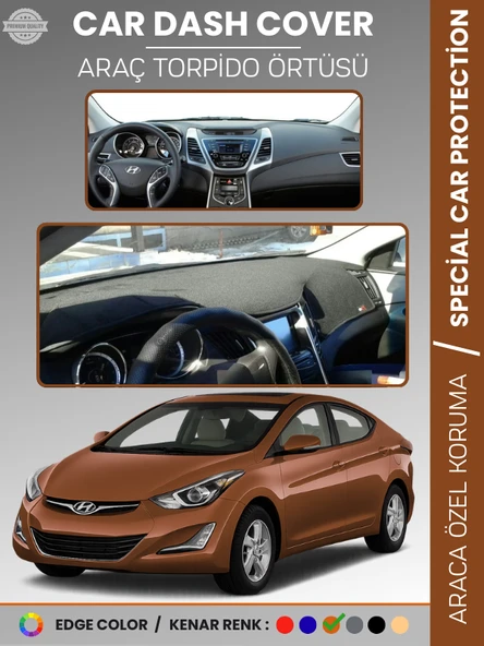 HYUNDAİ ELANTRA (2011-2017) Torpido Örtüsü Ön Göğüs Araca Özel UV Koruma Kaymaz Kolay Montaj ürün görseli 1