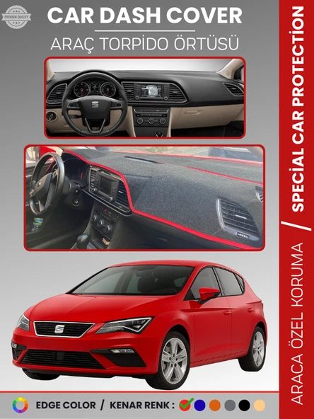 SEAT LEON (2013-2020) Torpido Örtüsü Ön Göğüs Halı Torpido Koruma Birebir Uyum Kaymaz UV Koruma ürün görseli 1