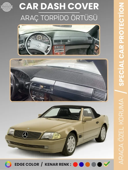 MERCEDES SL R129 (1989-2001) Torpido Örtüsü Premium Kalite Torpido Koruma Özel Kesim UV Koruma ürün görseli 1