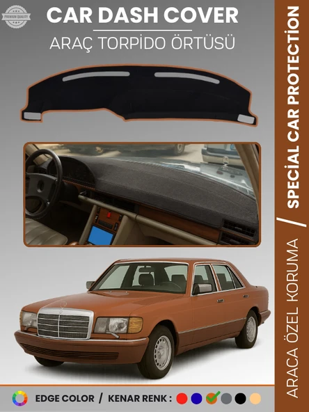 MERCEDES S CLASS W126 (1979-1991) Torpido Örtüsü Premium Kalite Torpido Koruma Özel Kesim UV Koruma ürün görseli 1
