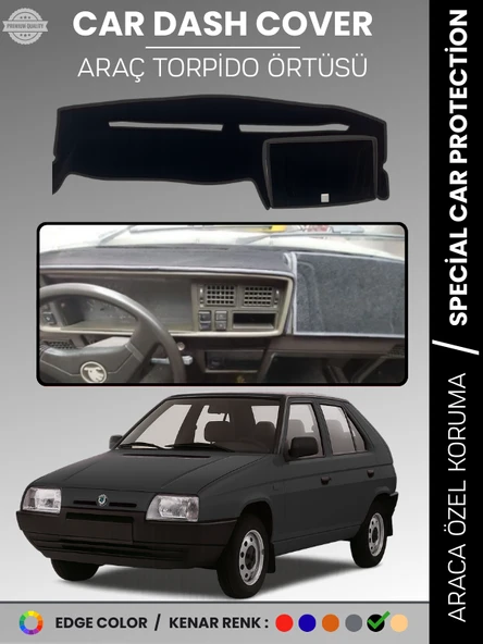 SKODA FAVORİT (1987-1995) Torpido Örtüsü Ön Göğüs Halı Torpido Koruma Birebir Uyum Kaymaz UV Koruma ürün görseli 1