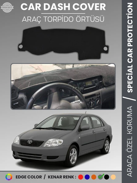 TOYOTA COROLLA E120 (2002-2007) Torpido Örtüsü Ön Göğüs Koruma Araca Özel Çatlamayı Önler Kaymaz ürün görseli 1