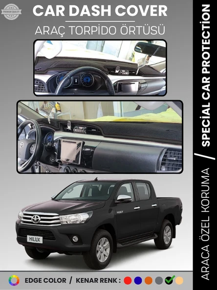 TOYOTA HILUX REVO (2015-2020) Torpido Örtüsü Ön Göğüs Koruma Araca Özel UV Koruma ürün görseli 1