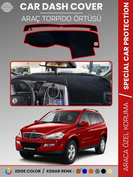 SSANGYONG KYRON (2005-2015) Torpido Örtüsü Ön Göğüs Halı Torpido Koruma Tam Uyum Kaymaz UV Koruma ürün görseli 1