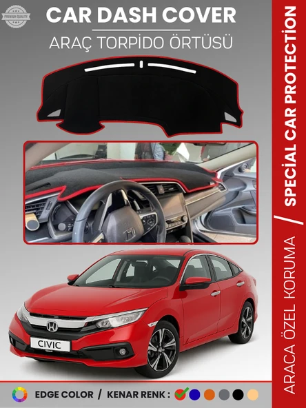 HONDA CIVIC (FC5 2015-2022) Torpido Örtüsü Torpido Koruma Tam Uyum Çatlamayı Önler Kolay Montaj ürün görseli 1