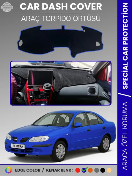 NİSSAN ALMERA EKRANLI (2000-2006) Torpido Örtüsü Premium Torpido Koruma Araca Özel UV Koruma ürün görseli 1