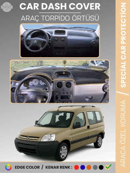CITROEN BERLİNGO (1996-2006) Torpido Örtüsü Ön Göğüs Torpido Koruma Çatlamayı Engeller Tam Uyum ürün görseli 1