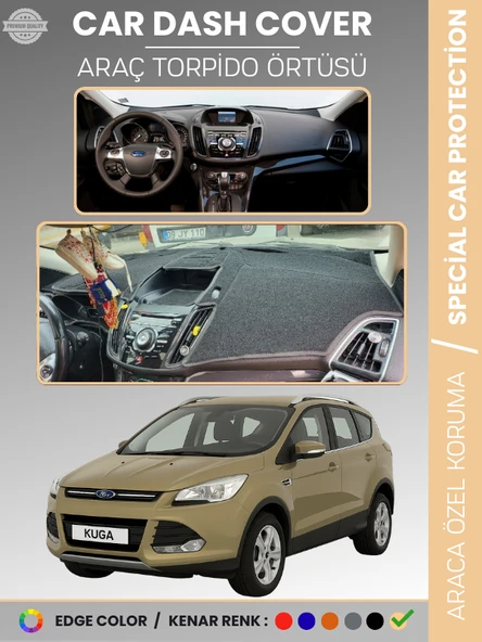 FORD KUGA (2013-2015) Torpido Örtüsü Ön Göğüs Koruma Torpido Koruma Tam Uyum Çatlamayı Önler ürün görseli 1