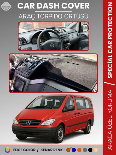 MERCEDES VITO / VIANO W639 2003-2014 Torpido Örtüsü Premium Kalite Torpido Koruma Özel Kesim ürün görseli 1