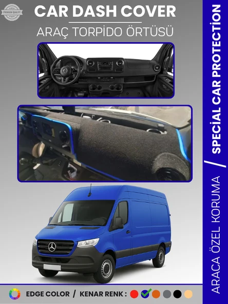 MERCEDES SPRINTER VS30 (2018-2024) Torpido Örtüsü Premium Kalite Torpido Koruma Özel Kesim UV Koruma ürün görseli 1