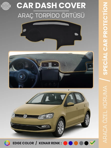 VOLKSWAGEN POLO (2009-2019) Torpido Örtüsü Ön Göğüs Koruma Torpido Koruma Tam Uyum Kaymaz Özel Kesim ürün görseli 1