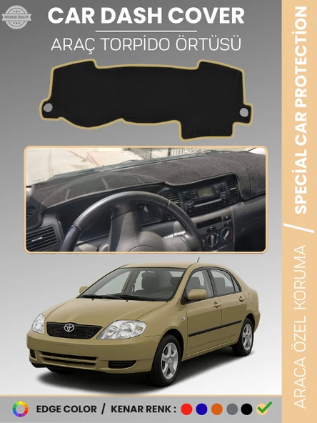 TOYOTA COROLLA E120 (2002-2007) Torpido Örtüsü Ön Göğüs Koruma Araca Özel Çatlamayı Önler Kaymaz ürün görseli 1
