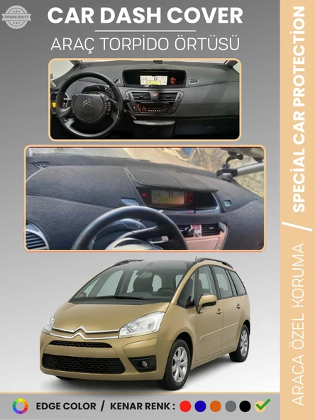 CITROEN C4 PICASSO / GRAND PICASSO (2006-2013) Torpido Örtüsü Ön Göğüs Koruma Araca Özel ürün görseli 1