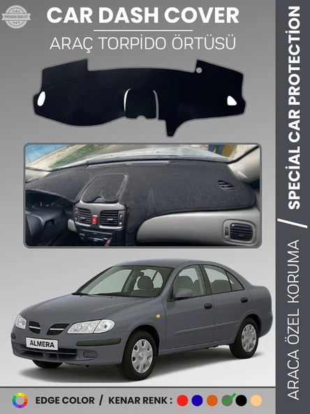 NİSSAN ALMERA KAPAKLI (2000-2006) Torpido Örtüsü Premium Torpido Koruma Araca Özel UV Koruma ürün görseli 1