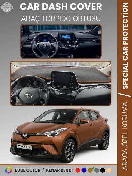 TOYOTA C-HR (2016-2022) Torpido Örtüsü Ön Göğüs Koruma Araca Özel Çatlamayı Önler Kaymaz ürün görseli 1