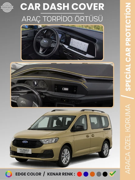 FORD TOURNEO CONNECT (2023+) Torpido Örtüsü Ön Göğüs Koruma Torpido Koruma Tam Uyum ürün görseli 1