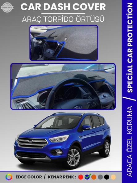 FORD KUGA (2015-2019) Torpido Örtüsü Ön Göğüs Torpido Koruma Tam Uyum Kaymaz Kolay Montaj ürün görseli 1