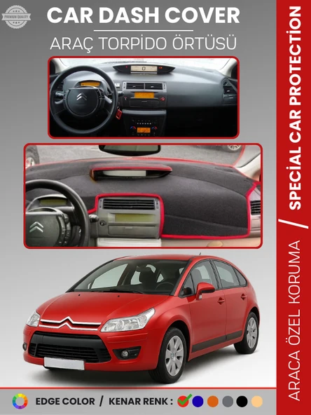 CITROEN C4 (2004-2009) Torpido Örtüsü Ön Göğüs Torpido Koruma Tam Uyum Çatlamayı Önler Kolay Montaj ürün görseli 1