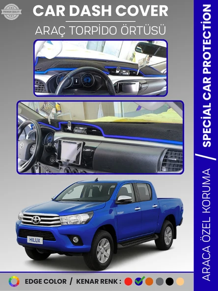 TOYOTA HILUX REVO (2015-2020) Torpido Örtüsü Ön Göğüs Koruma Araca Özel UV Koruma ürün görseli 1