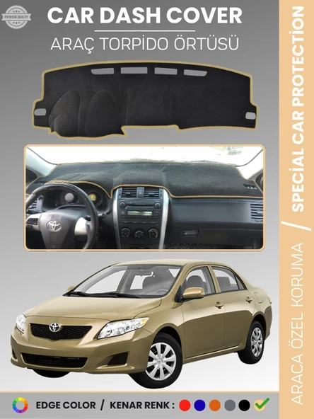 TOYOTA COROLLA E140 (2007-2013) Torpido Örtüsü Ön Göğüs Koruma Araca Özel Çatlamayı Önler Kaymaz ürün görseli 1