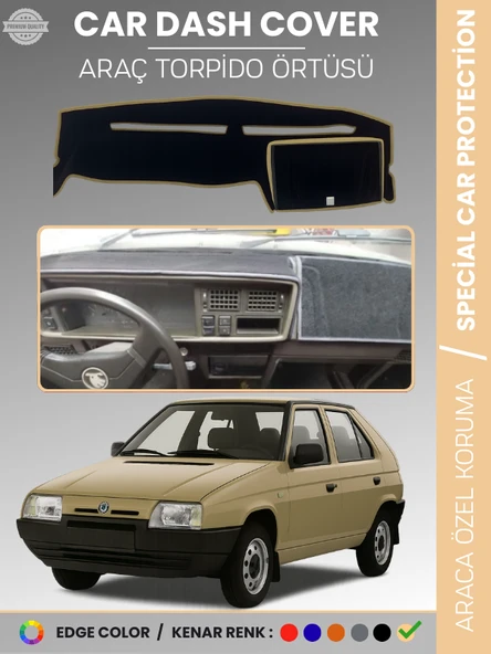 SKODA FAVORİT (1987-1995) Torpido Örtüsü Ön Göğüs Halı Torpido Koruma Birebir Uyum Kaymaz UV Koruma ürün görseli 1