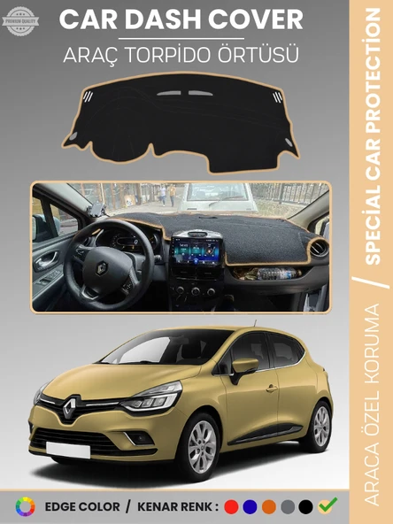 RENAULT CLİO 4 (2012-2020) Torpido Örtüsü Ön Göğüs Koruma Torpido Koruma Birebir Uyum Kaymaz ürün görseli 1