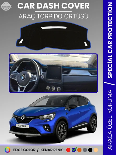 RENAULT CAPTUR (2019-2024) Torpido Örtüsü Ön Göğüs Koruma Torpido Koruma Araca Özel Tam Uyum ürün görseli 1