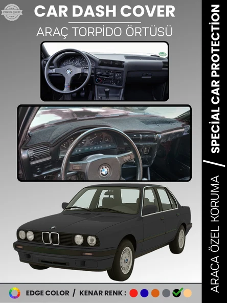 BMW E30 3 SERİSİ (1982-1991) Torpido Örtüsü Ön Göğüs Koruma Torpido Koruma Tam Uyum Çatlamayı Önler ürün görseli 1