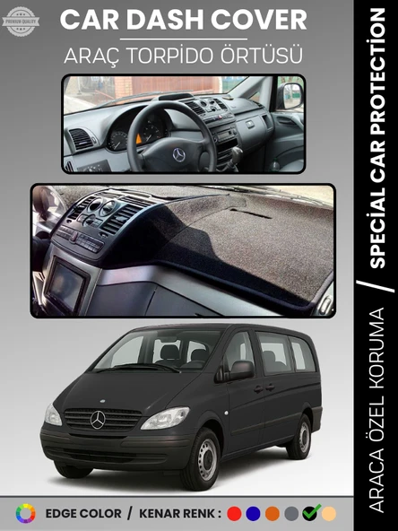 MERCEDES VITO / VIANO W639 2003-2014 Torpido Örtüsü Premium Kalite Torpido Koruma Özel Kesim ürün görseli 1
